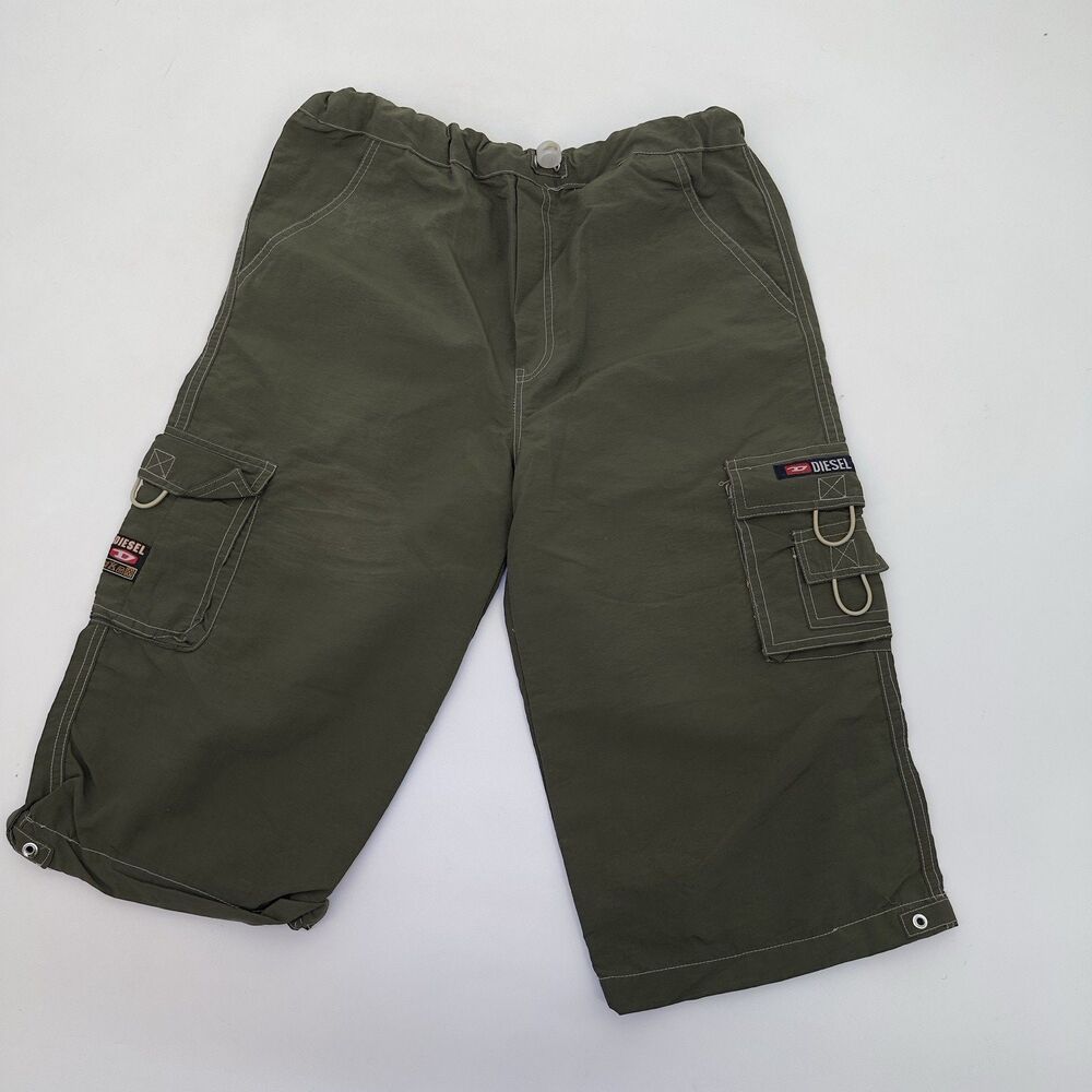 DIESEL Hiphop Tech Cargo Pants Convertible Shorts Techno  Punk Skater Y2K 16teen